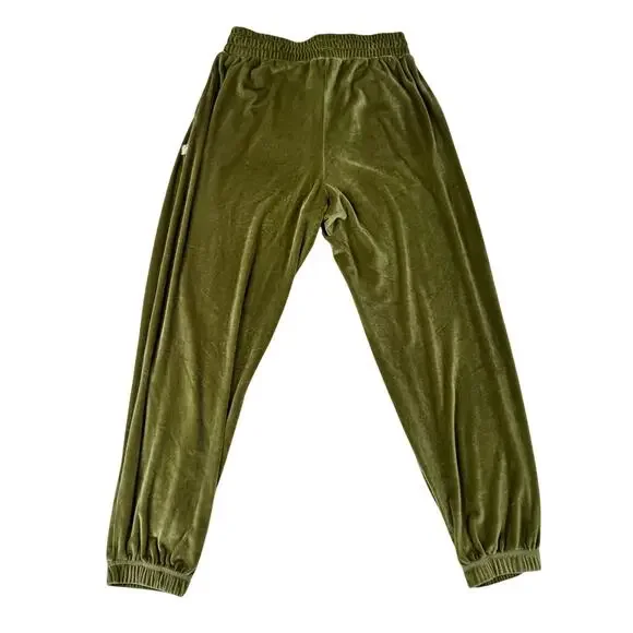 Araminta James Velour Jogger Olive Green Women’s Small Pockets Y2K Velvet Lounge - Picture 2 of 13